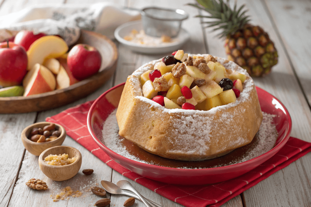 Pandoro ripieno di frutta invernale