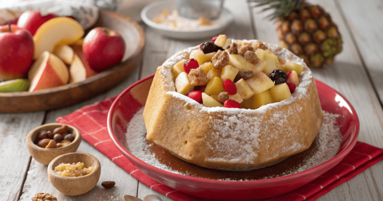 Pandoro ripieno di frutta invernale