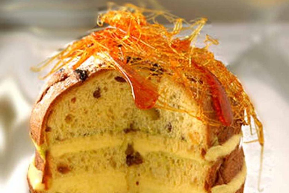 Panettone farcito con crema e caramello