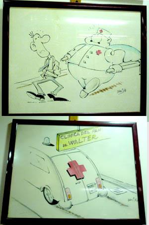 Alcuni disegni donati da studenti americani al Doctor Walter