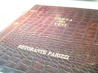 Carta dei vini al Ristorante Parizzi