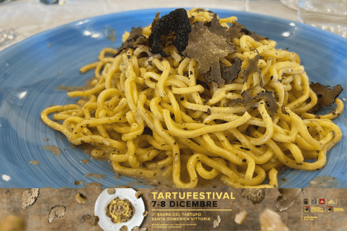 Tagliolini cacio, pepe e tartufo